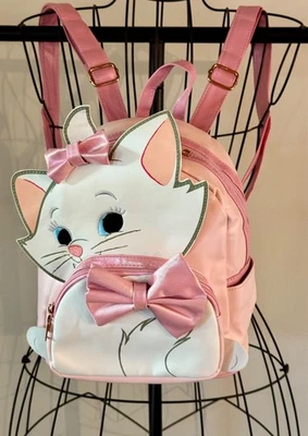 New Sassy Marie Cat The Aristocats Pink Embroidered Mini Backpack Bag Purse - Image 1 of 4