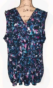 DANA BUCHMAN - bunte abstrakte ärmellose Tunika mit V-Ausschnitt - Damen Größe XXL - Bild 1 von 3