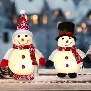 2 Pack Christmas Light up Table Decoration 10 Inch Lighted LED Snowman Figuri... - Picture 1 of 6