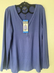 MARIO SERRANI Navy Blue Button V-Neck Sweater L - Picture 1 of 4