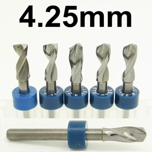 4.25mm .167" Drill Bits 1/8" Shank Solid Carbide Five Pieces - R/S - Picture 1 of 5