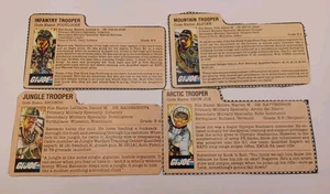 Vintage 80er Jahre G.I. JOE Action Figur Karteikarte Ausweise 4 Stück - Bild 1 von 2