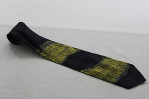 Pfau Tie Gold Blue Shimmering Striped Very Good #KR7798 - Picture 1 of 1