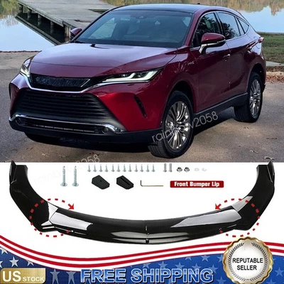 Gloss Black Front Bumper Lip Spoiler Splitter Body Kit 4PCS For Toyota Venza Foto 1 de 4