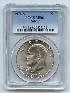 Dólar Ike Eisenhower 1971 S $1 de plata graduación profesional MS66 - Imagen 1 de 1