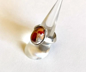 Fire Opal Bonfire Ring 925 Sterling Silver Marked By XVN Australia Size 7.5 - Picture 1 of 6