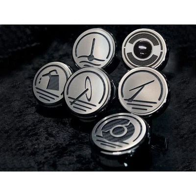 Chrome Cap Covers w/Green Carbon Fiber Inlay for 2005-2013 Chevy Corvette Manual - Image 1 of 4