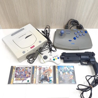 Sega Saturn Console with 3 games Virtua Stick &Gun controller US DUTY PAID W117 - Image 1 of 4