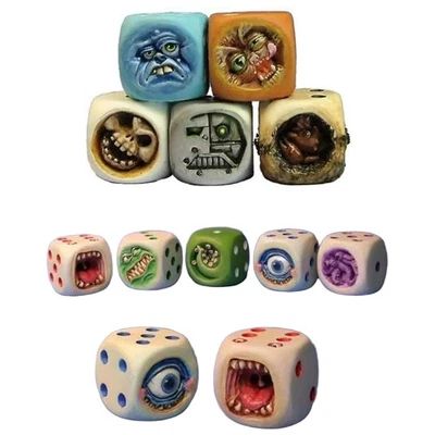 5 Pcs Funy Resin Dice Set Halloween Tabletop Game Dice Props Weird Dice Party - Image 1 of 3