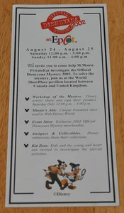 Folleto oficial Disneyana Mystery EPCOT 2002 DISNEY M.Mouse PrivateEar World - Imagen 1 de 2