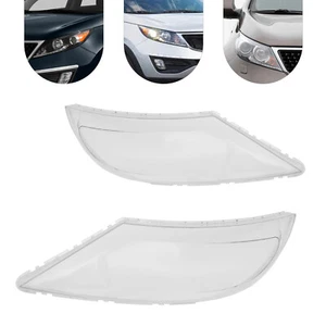 Front Headlight Head Lamp Len Cover Left & Right Side For Kia Sportage 2009-2014 - Foto 1 di 18