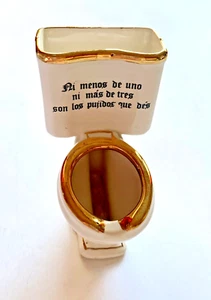 1970s ASHTRAY Gag Gift TOILET Spanish Funny Comical Prank Porcelain Vintage Rare - Picture 1 of 14