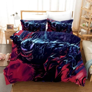 Venom Spiderman Movies Cartoon Print Full Bedding Set (4pcs) - Picture 1 of 1
