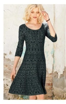 Vestido Peruvian Connection Fiesole Jacquard Pequeño Azul Oscuro Índigo Pima Algodón Foto 1 de 4