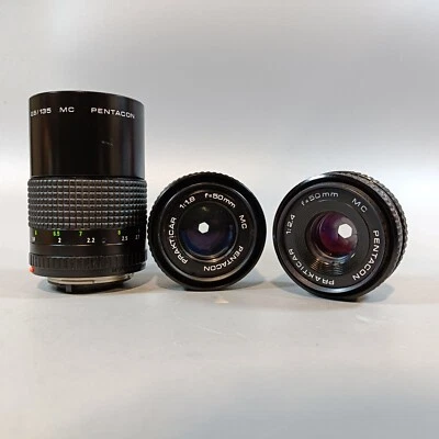 Praktica Lenses  Prakticar Pentacon Lenses F2.4 50mm, F1.8 50mm, F2.8 135mm... - Image 1 of 4