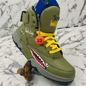 Men’s Patrick Ewing 33 HI x KOOL G RAP Olive| Red | Yellow Sneakers NWT - Picture 1 of 11