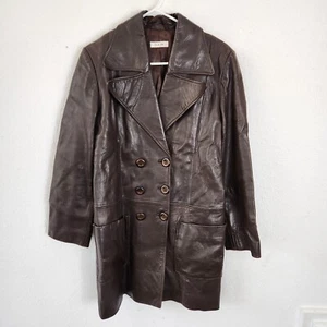 Chaqueta de Cuero Lisa Ho para Mujer Mediana 10 Diseñador Australia Piel de Cordero Marrón - Imagen 1 de 6