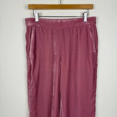 J Crew Mercantile Drapey Pull On Pants Guava Berry Velvet Pockets Womens 8 — 第 1/4 张图片
