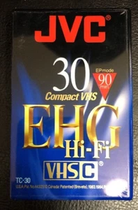Nastro VHS compatto JVC TC-30 EHG VHSC 90 minuti sigillato in fabbrica nuovo - Foto 1 di 2