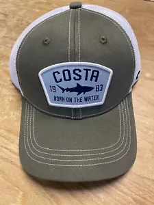 NEW COSTA DEL MAR MESH ADJUSTABLE CAP HAT CHATHAM SHARK MOSS GREEN - Picture 1 of 1