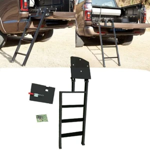 Aluminum Foldable Tailgate Ladder Fits for Ford F-150 1987-1991 Foot Step Black - Picture 1 of 24
