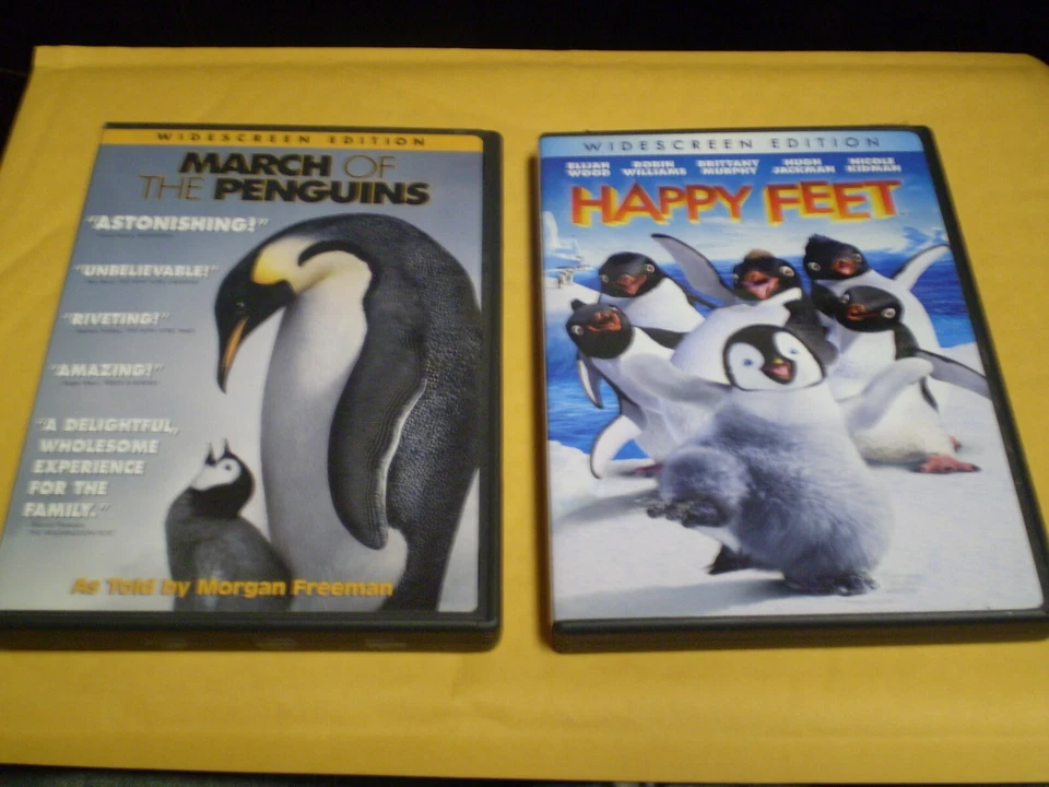 (2) Penguin Theme Children's DVD Lot: Happy Feet + March of the Penguins - Imagem 1 de 1