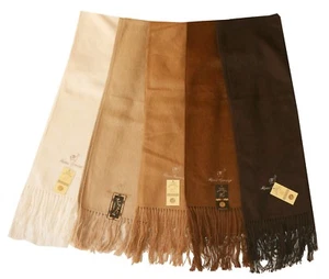 eleganter Alpaka Schal:Kaffee Braun Beige Weiß Alpaca Wolle Peru Inka weich warm - Bild 1 von 6