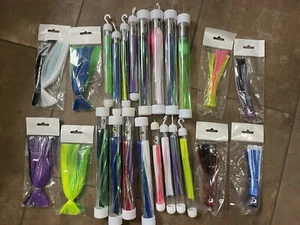 Islander Ilander Style Cup Chugger Sea Witch Trolling Lure 24 Fishing Skirts Lot - Picture 1 of 22