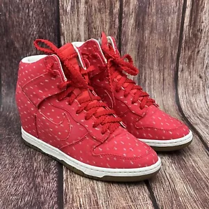 Nike Dunk Sky Hi Womens Hidden Wedge Heel Shoes Hyper Red 543258-600 Size 9 - Picture 1 of 13