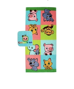 Cocomelon Kids Bath Towel and Wash Cloth Set, Cotton, Blue - Picture 1 of 3