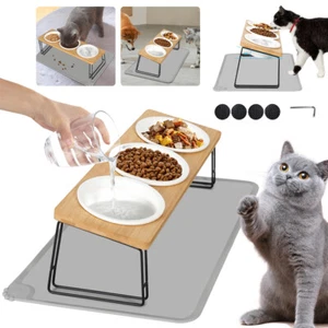 Weiß Futternapf Fressnapf Katzennapf Erhöht mit Napf Ständer - Hundenapf Keramik - Bild 1 von 12