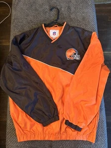 cleveland browns colorblock jacket vintage pullover medium nfl football - Picture 1 of 9