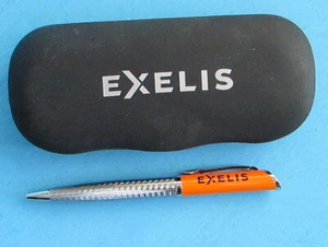 Vintage 2011 EXELIS SWAG Quill Fancy Ball Point Pen NEW IN EXELIS Case -Blue Ink - Picture 1 of 5