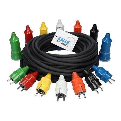 KALLE DAS KABEL Campingkabel SCHUKO H07RN-F 3G 1,5/2,5mm 5-50 m Stecker/Kupplung FARBIG Womo Bau