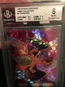 Japanese: CHARIZARD - CRACKED ICE Pocket Monsters Anime Collection 1998 BGS 8 - Picture 1 of 5