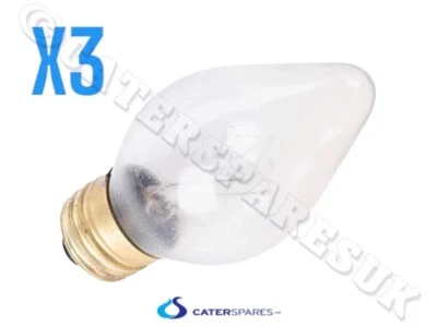 CSUK PACK 3 x HATCO E27 PTFE COATED SHATTERPROOF LAMPS 240V 60W OVEN HEAT RESISTANT