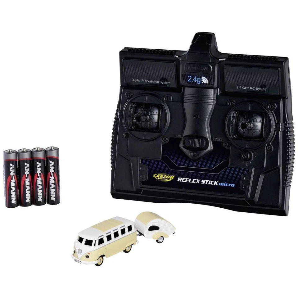 Carson Modellsport 500504164 VW T1 SambaBus mit Wohnwagen 1 87 Automodello