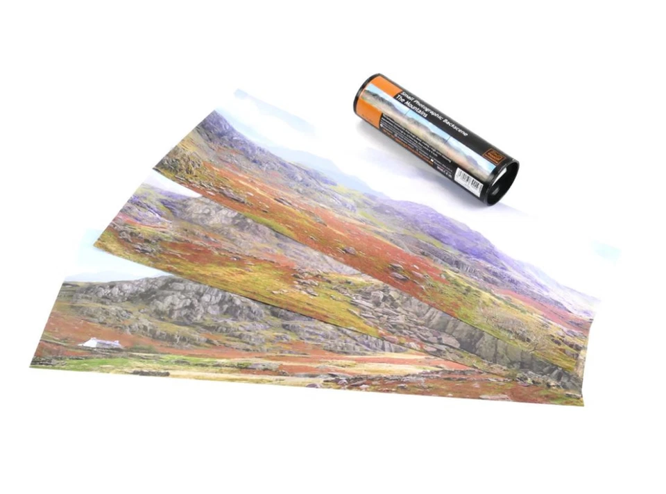 BACKGROUND BACKSCENE SCENERY - MOUNTAINS BACKDROP DIORAMA MODEL FARM RAILWAY 760