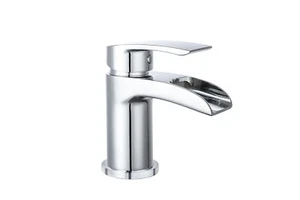 Grifo Mezclador Lavabo Baño con Cascada Residual Redondo Mono Grifo Mezclador Cromo - Imagen 1 de 2