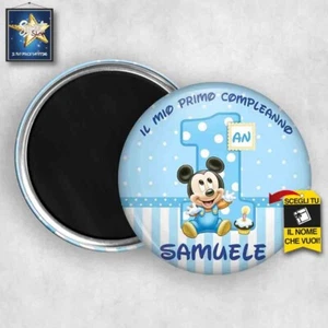 calamita magnete personalizzato PRIMO COMPLEANNO TOPOLINO FESTA NOME ETA' - Imagen 1 de 1