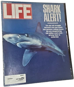 August 1991 Life Magazin 90er Werbung Anzeigen KOSTENLOSER VERSAND Retro Grafik Haie - Bild 1 von 5