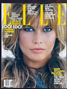 VINTAGE FASHION LIFESTYLE MAGAZINE ELLE JUNE 1994 CLAUDIA SCHIFFER NO LABEL - Picture 1 of 1