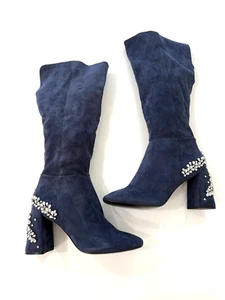 Charles by Charles David Tenacious Navy Blue Heel Boot Tall Size 8 NEW NO BOX - Picture 1 of 13