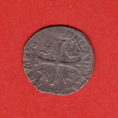 (Ref.F.105) MONNAIE FEODALE DOMBES HENRI II DE MONTPENSIER DOUZAIN (1594) - Photo 1/2