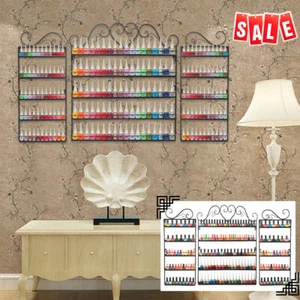 Metal 5 Tier Nail Polish Rack Wall Mounted Display Organizer Holder Stand Assemb - Picture 1 of 15