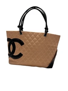 Chanel Cambon Ligne Quilted Calfskin Leather Small Tote Bag - Beige and Black - Picture 1 of 3