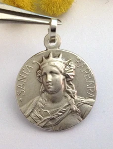 MEDAGLIETTA " SANTA BARBARA " IN ARGENTO 925 - NUOVA - Imagen 1 de 1