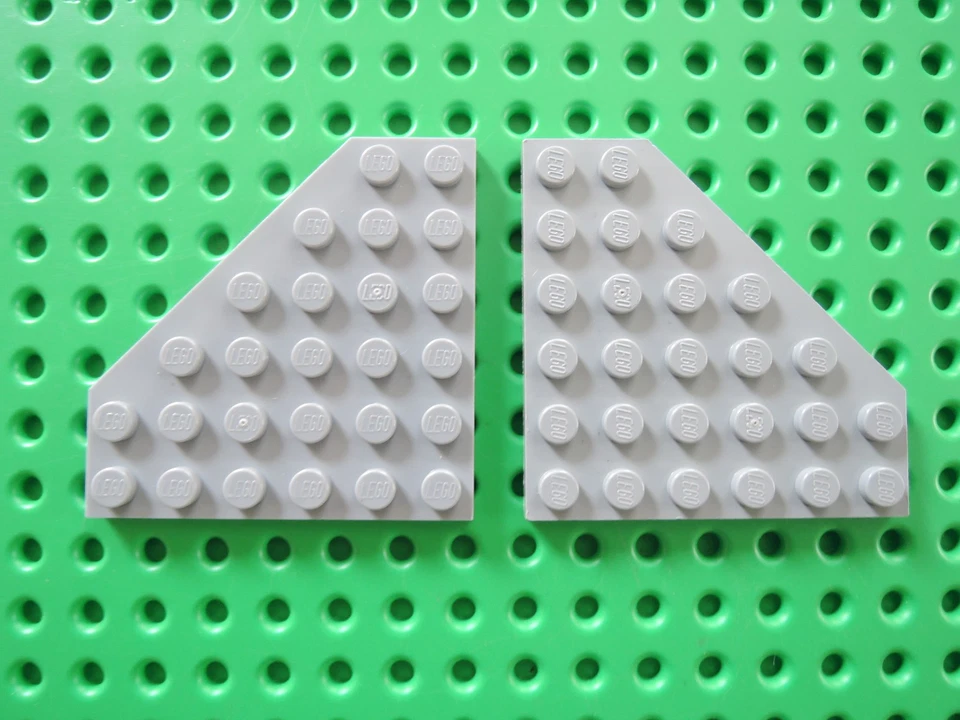 Lego 2 x  Platte Eckplatte 6106   6x6 Corner neu hellgrau - Bild 1 von 1