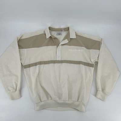 Sudadera Pullover Vintage Sears Polo Para Hombre Talla M Bloques de Color Años 90 Beige Crema Foto 1 de 4