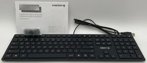 Cherry KC 6000 SLIM Wired Slim Keyboard Black/Red JK-1600EU-2 - Picture 1 of 12